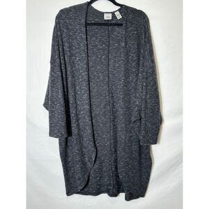Daytrip Women's BOHO Soft Gray Marled Open Long Cardigan Dolman Sleeves Size L